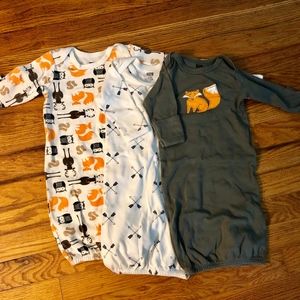 0-6 months Long sleeve 3 pack sleeper gowns